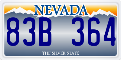 NV license plate 83B364