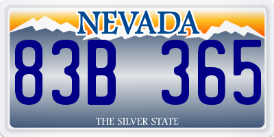 NV license plate 83B365