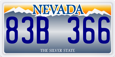 NV license plate 83B366