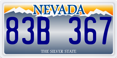 NV license plate 83B367