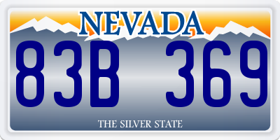 NV license plate 83B369