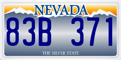 NV license plate 83B371