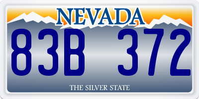 NV license plate 83B372