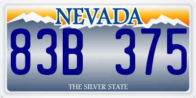 NV license plate 83B375