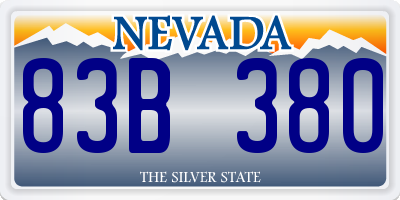 NV license plate 83B380
