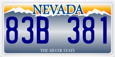 NV license plate 83B381