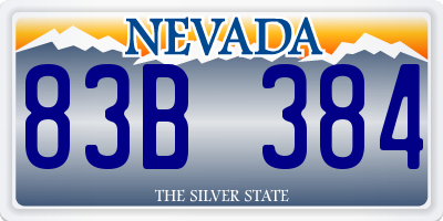 NV license plate 83B384