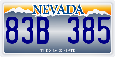 NV license plate 83B385