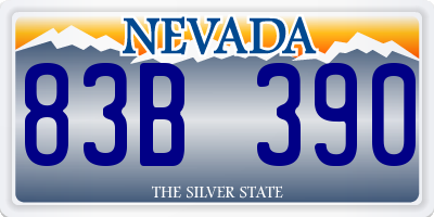 NV license plate 83B390