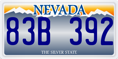 NV license plate 83B392