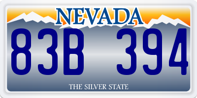 NV license plate 83B394