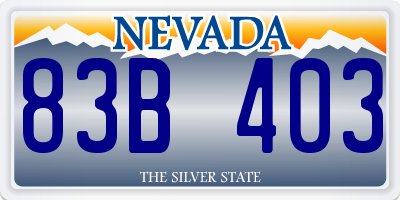 NV license plate 83B403