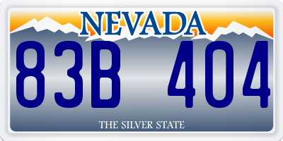 NV license plate 83B404