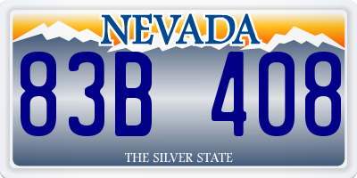 NV license plate 83B408