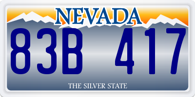 NV license plate 83B417