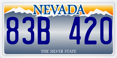 NV license plate 83B420