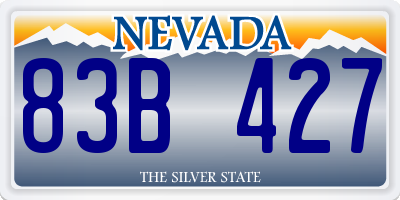 NV license plate 83B427