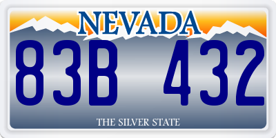 NV license plate 83B432