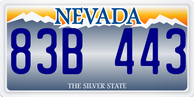 NV license plate 83B443