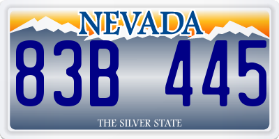 NV license plate 83B445