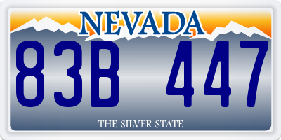 NV license plate 83B447