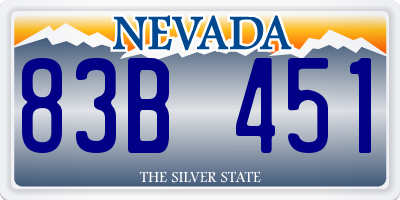 NV license plate 83B451