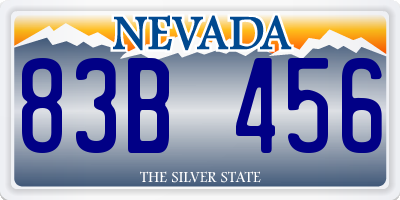 NV license plate 83B456