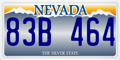 NV license plate 83B464