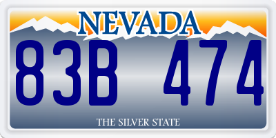 NV license plate 83B474