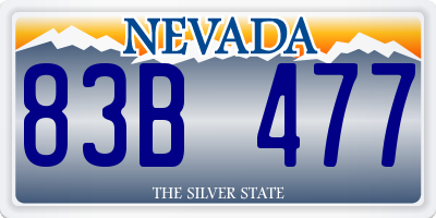 NV license plate 83B477