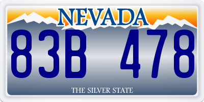 NV license plate 83B478