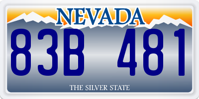 NV license plate 83B481