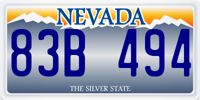 NV license plate 83B494