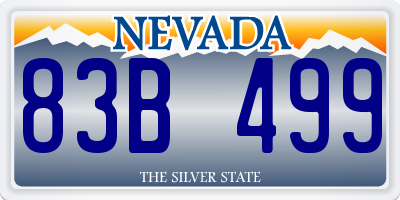 NV license plate 83B499