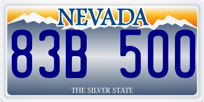 NV license plate 83B500