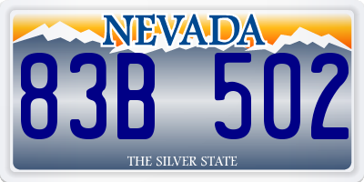 NV license plate 83B502