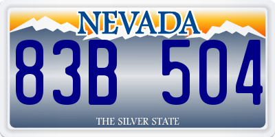 NV license plate 83B504