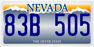 NV license plate 83B505