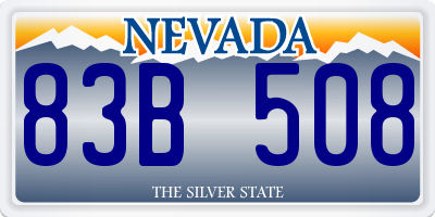 NV license plate 83B508