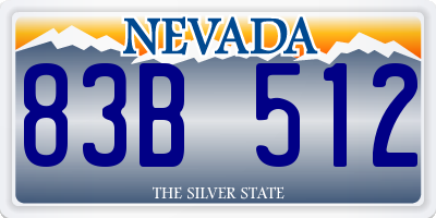 NV license plate 83B512