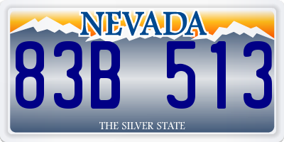 NV license plate 83B513