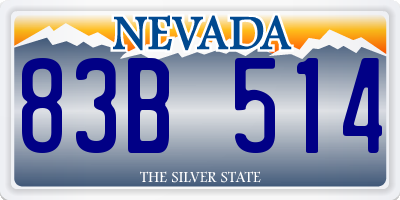 NV license plate 83B514