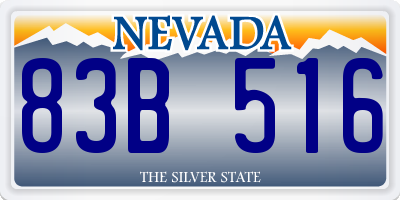 NV license plate 83B516