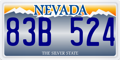 NV license plate 83B524