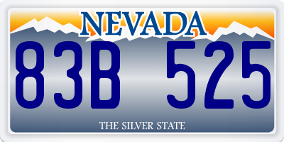 NV license plate 83B525