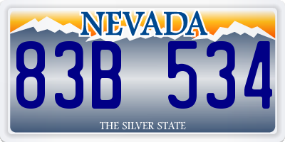 NV license plate 83B534