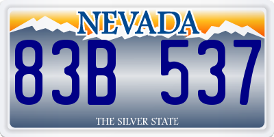 NV license plate 83B537