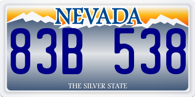 NV license plate 83B538