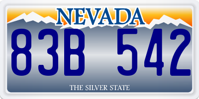 NV license plate 83B542