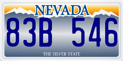 NV license plate 83B546
